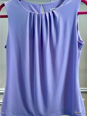Calvin Klein Lavender Pleated Neck Sleeveless Camisole